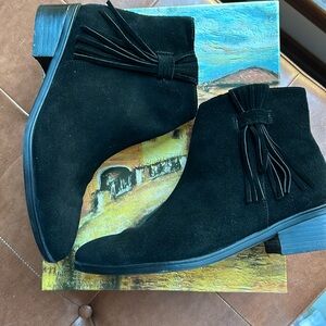 Suede ankle booties size 8.5 black